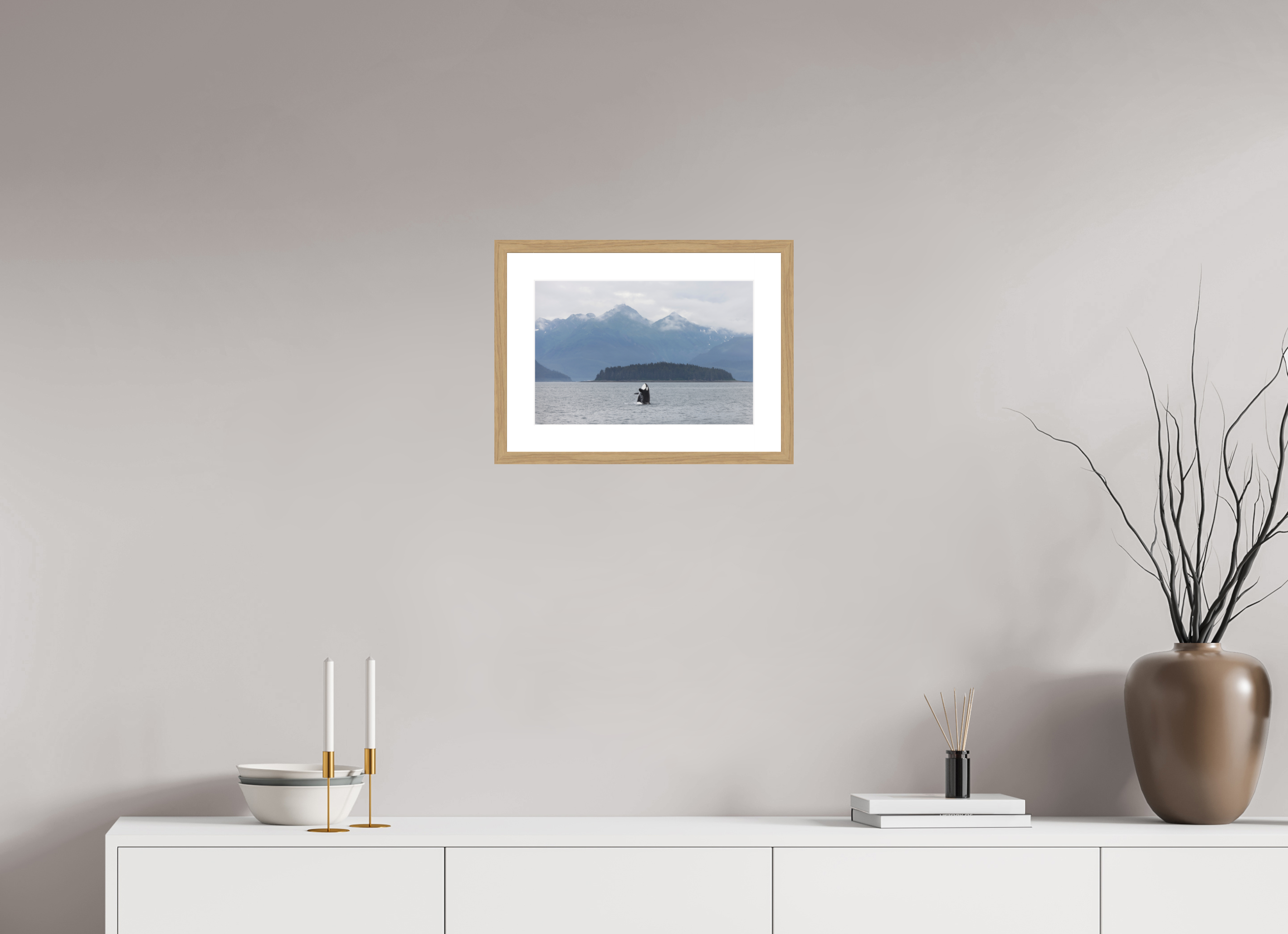 15 x 10″, Natural Oak Wood Frame Breach 01