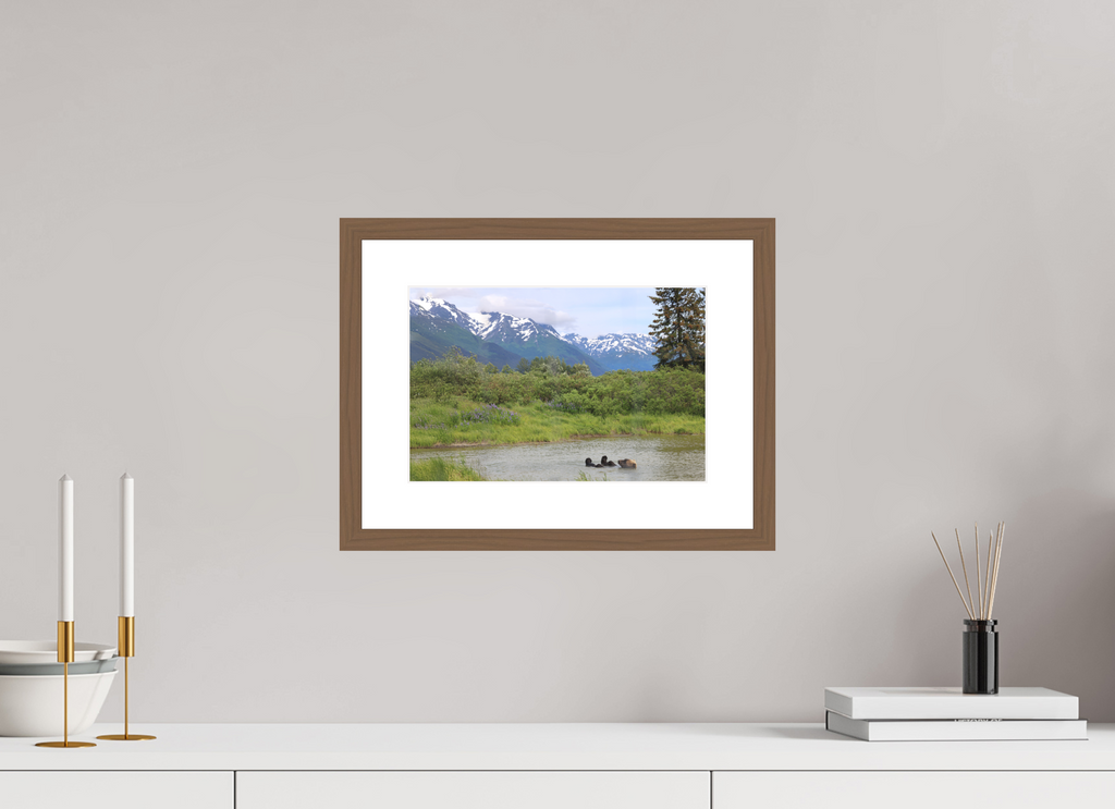12 x 8″, Walnut Wood Frame Grizzly Shore II