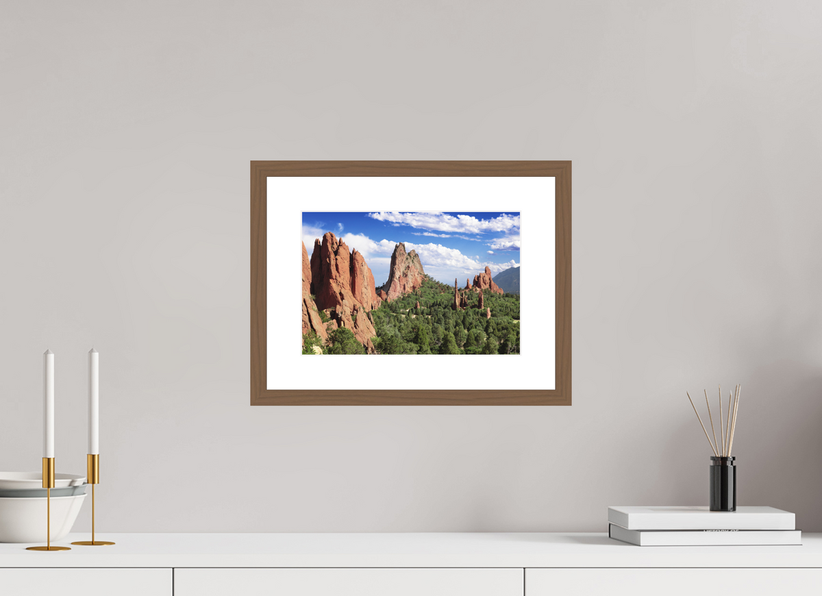 12 x 8″, Walnut Wood Frame Garden of the Gods II