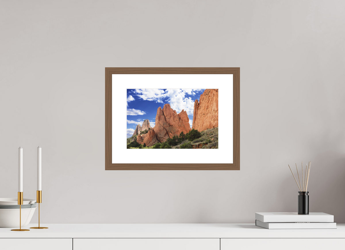 12 x 8″, Walnut Wood Frame Garden of the Gods I