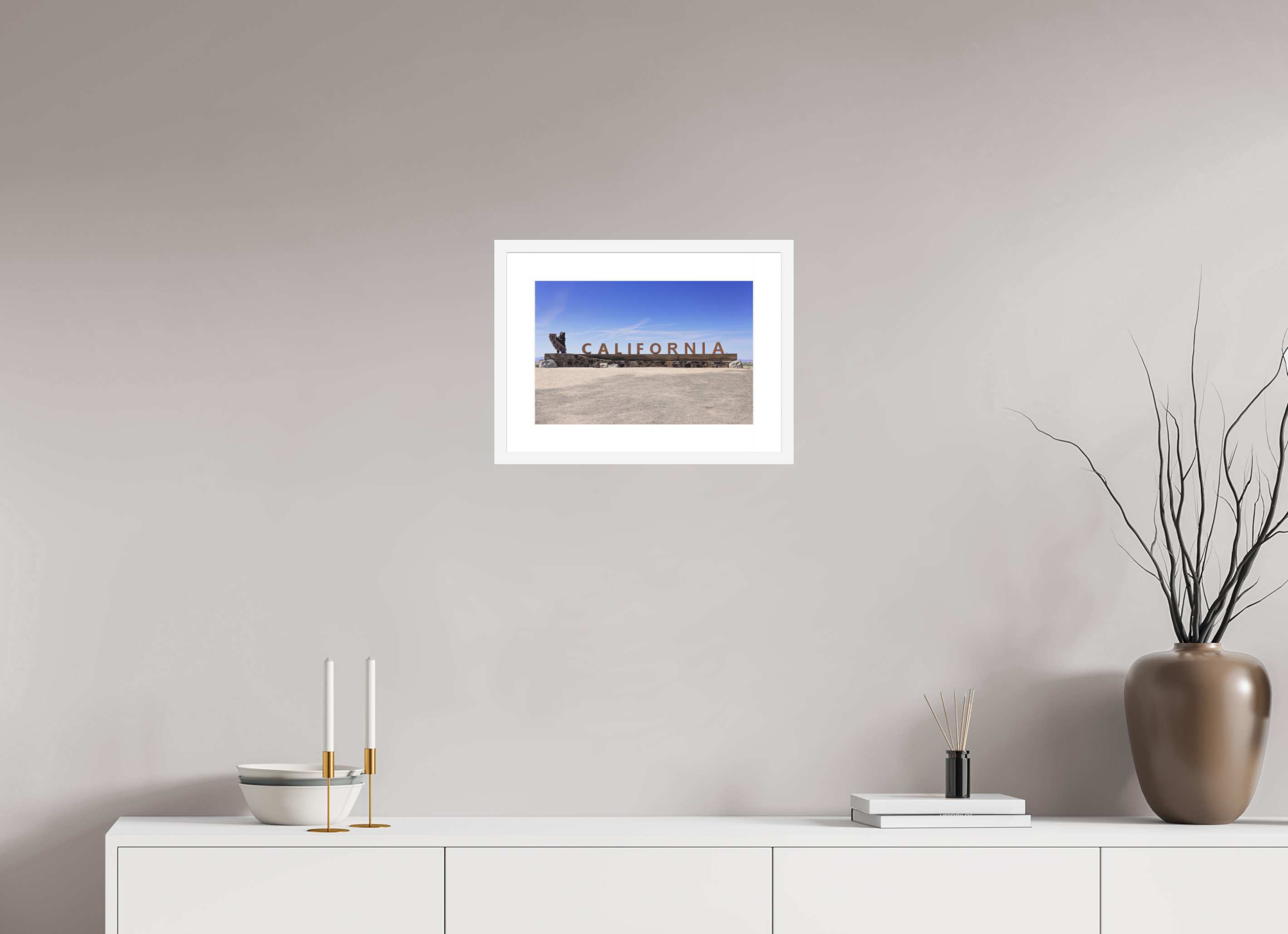 15 x 10″, White Wood Frame California Line | Fine Art Photography Print | California