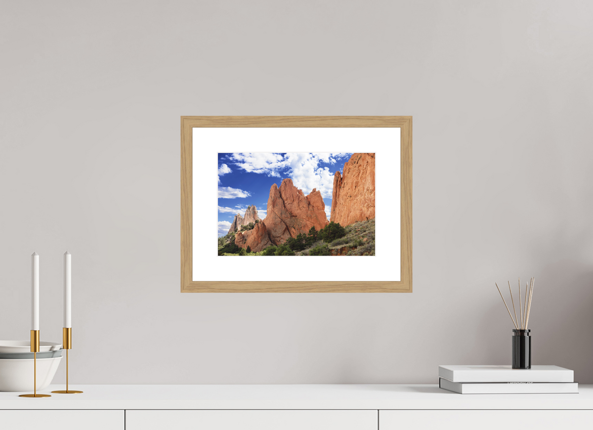 12 x 8″, Natural Oak Wood Frame Garden of the Gods I