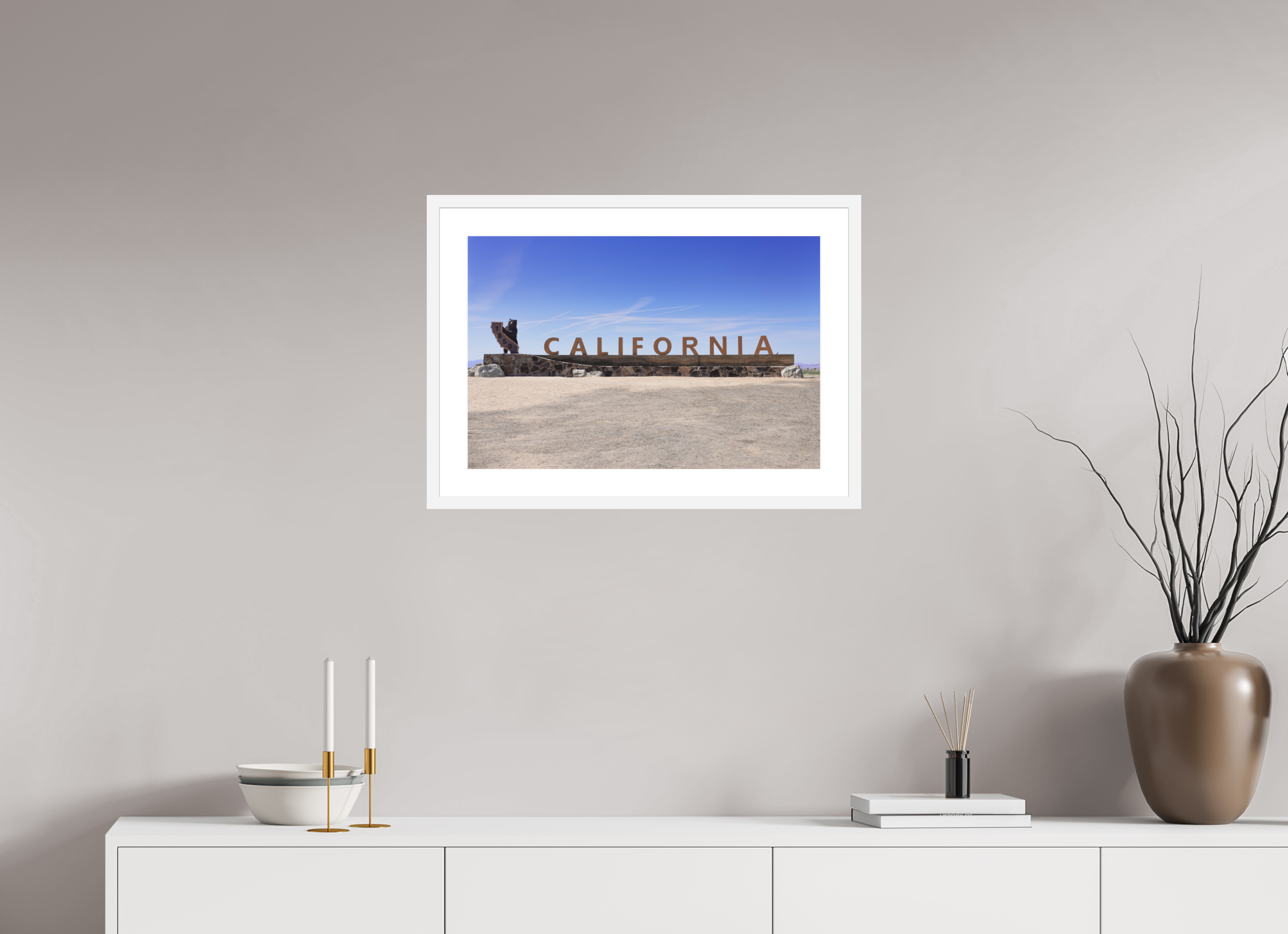 24 x 16″, White Wood Frame California Line | Fine Art Photography Print | California