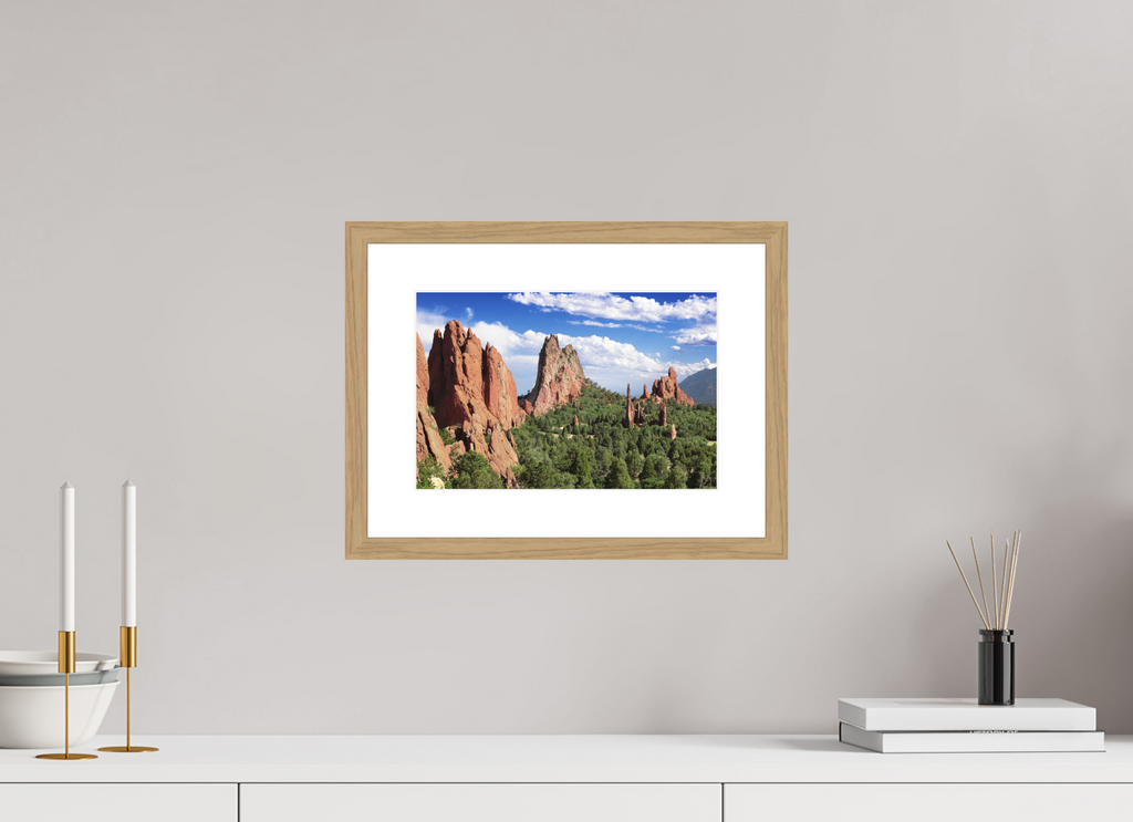 12 x 8″, Natural Oak Wood Frame Garden of the Gods II
