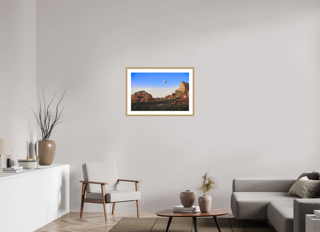 30 x 20″, Natural Oak Wood Frame Above Sedona