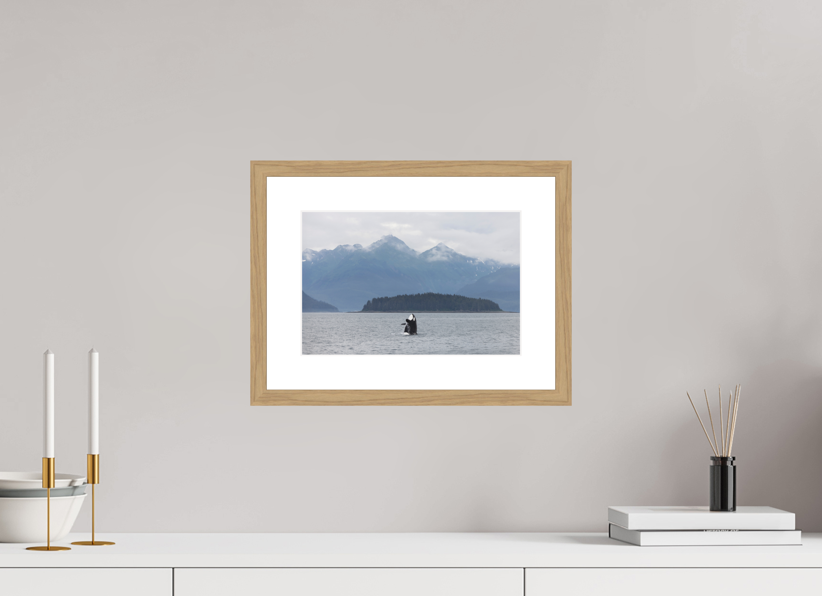 12 x 8″, Natural Oak Wood Frame Breach 01