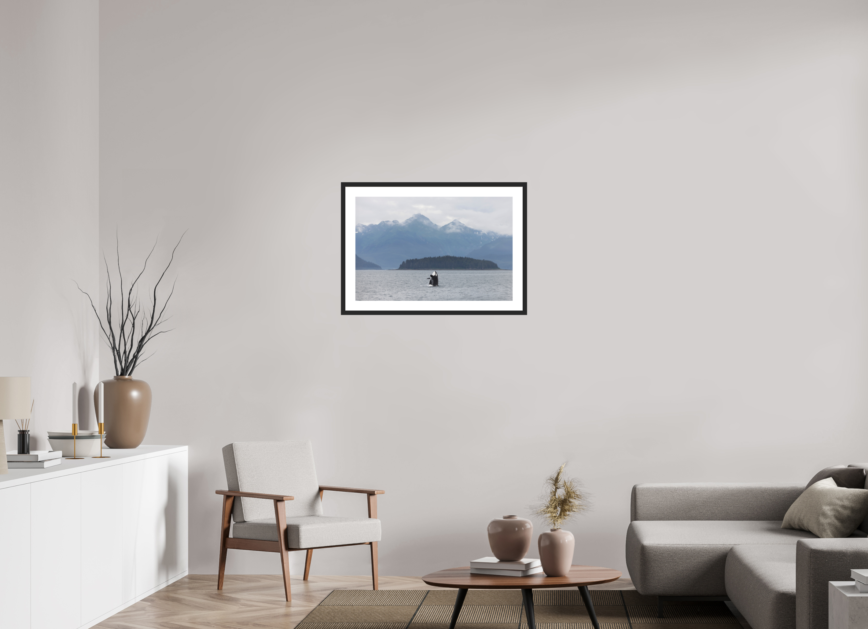 30 x 20″, Black Wood Frame Breach 01