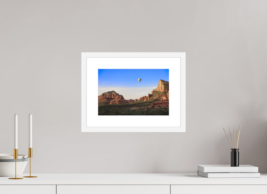 12 x 8″, White Wood Frame Above Sedona
