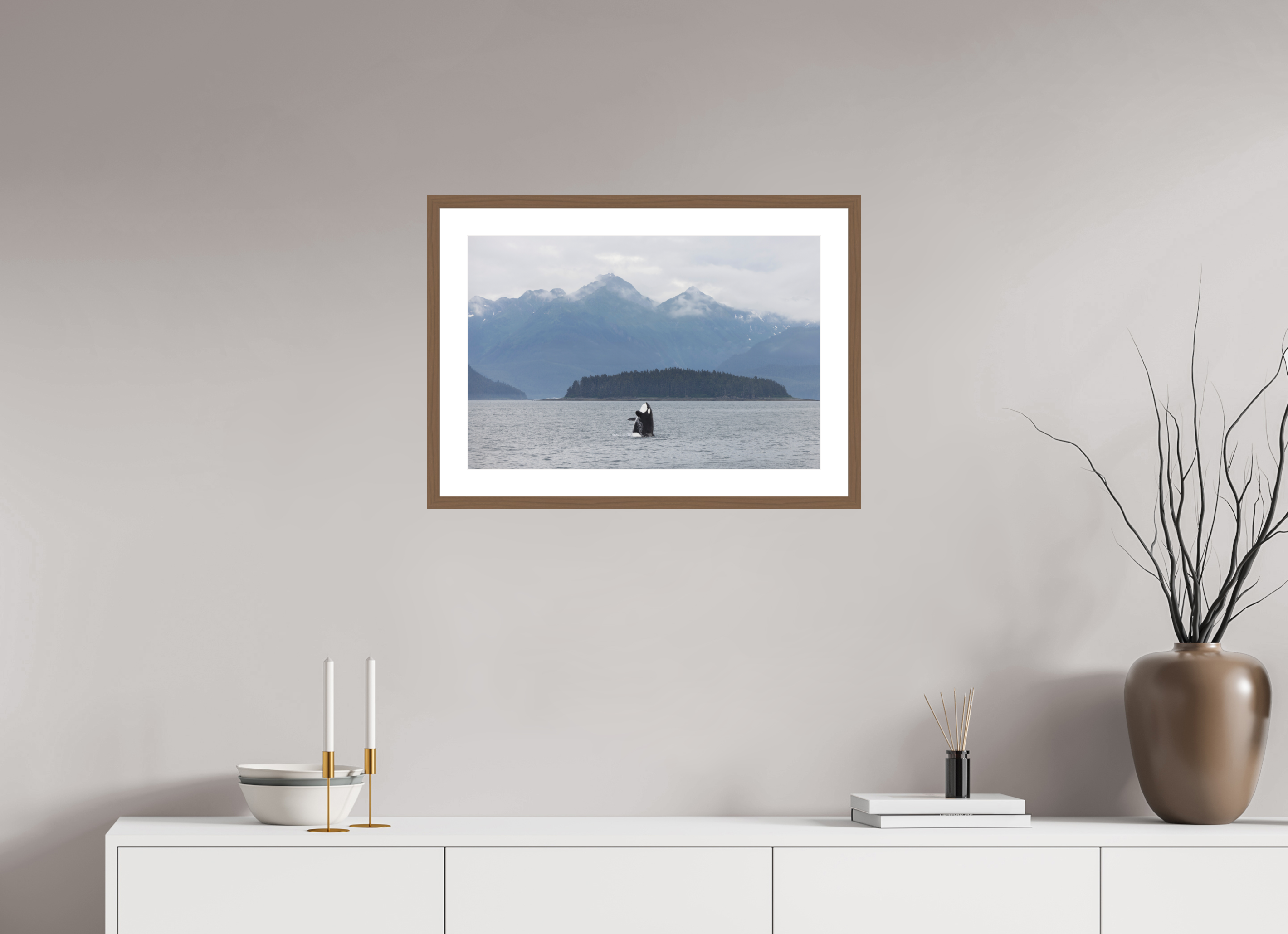 24 x 16″, Walnut Wood Frame Breach 01