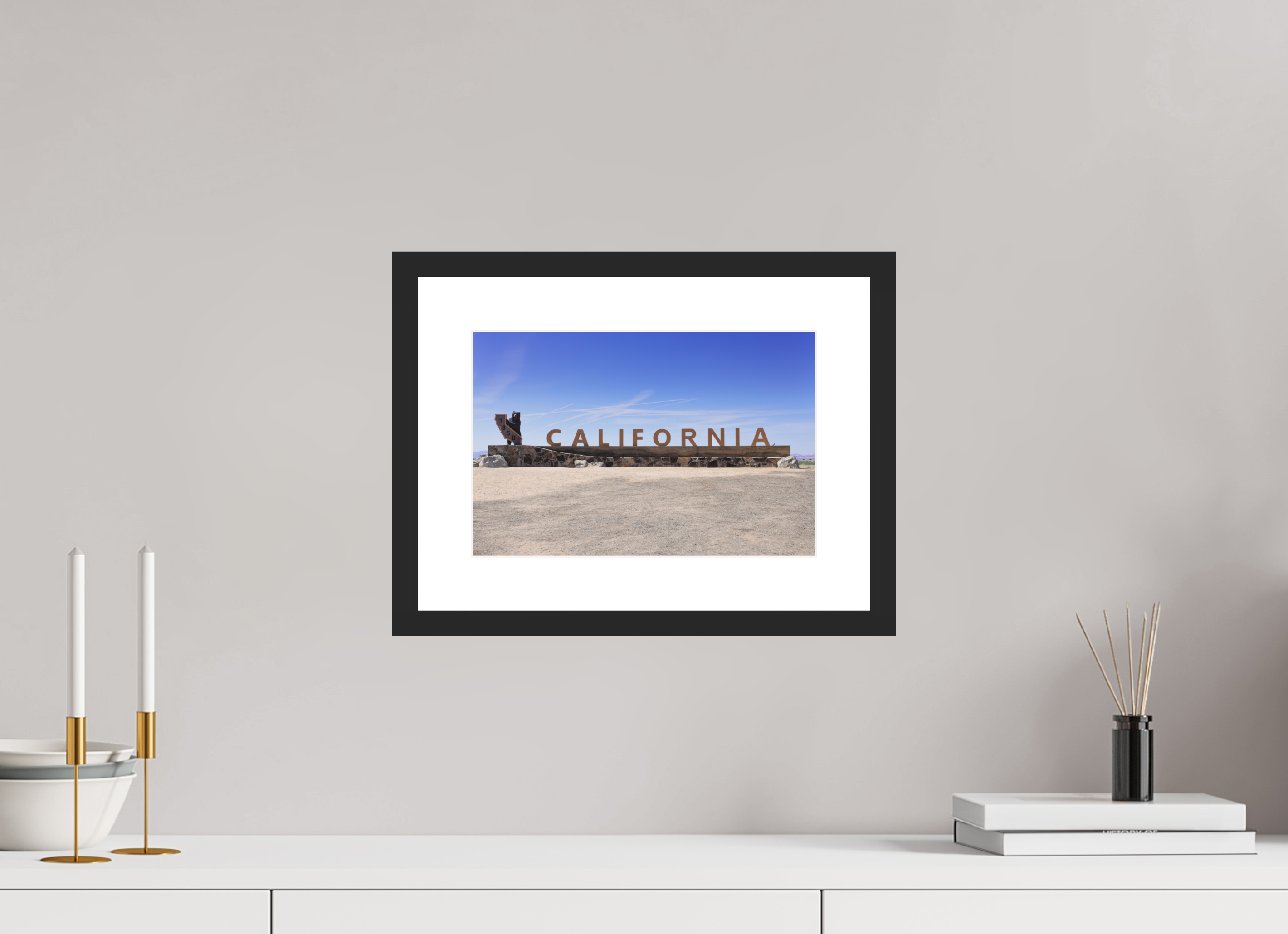 12 x 8″, Black Wood Frame California Line | Fine Art Photography Print | California
