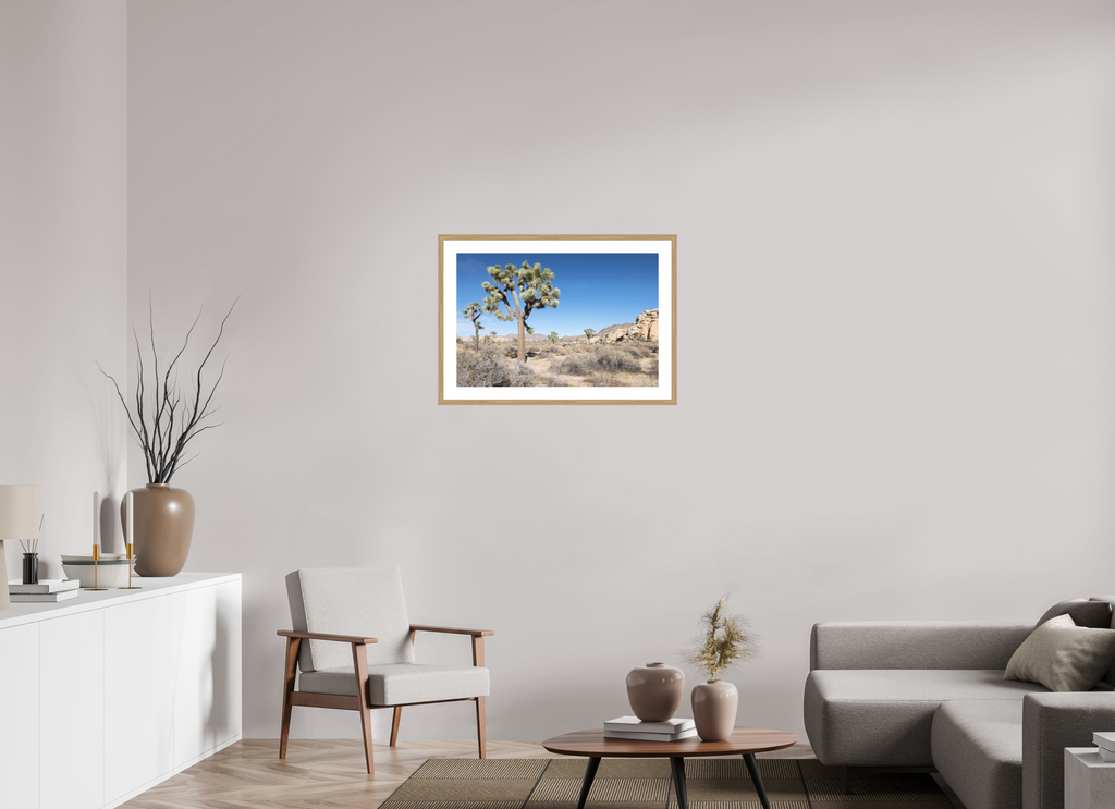 30 x 20″, Natural Oak Wood Frame Joshua Tree II