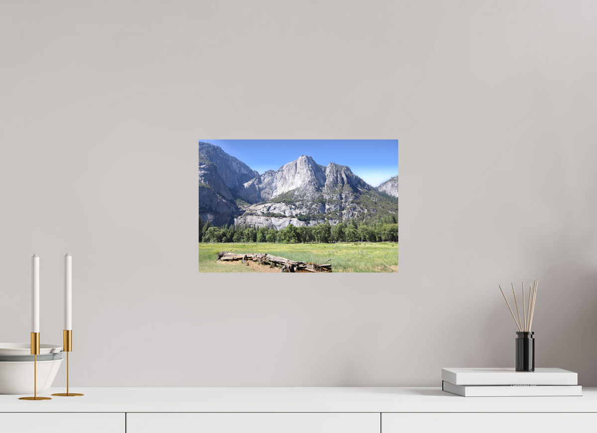 Cathedral Rocks fine art print of Cathedral Rocks above a meadow in Yosemite, 15 x 10 in, unframed