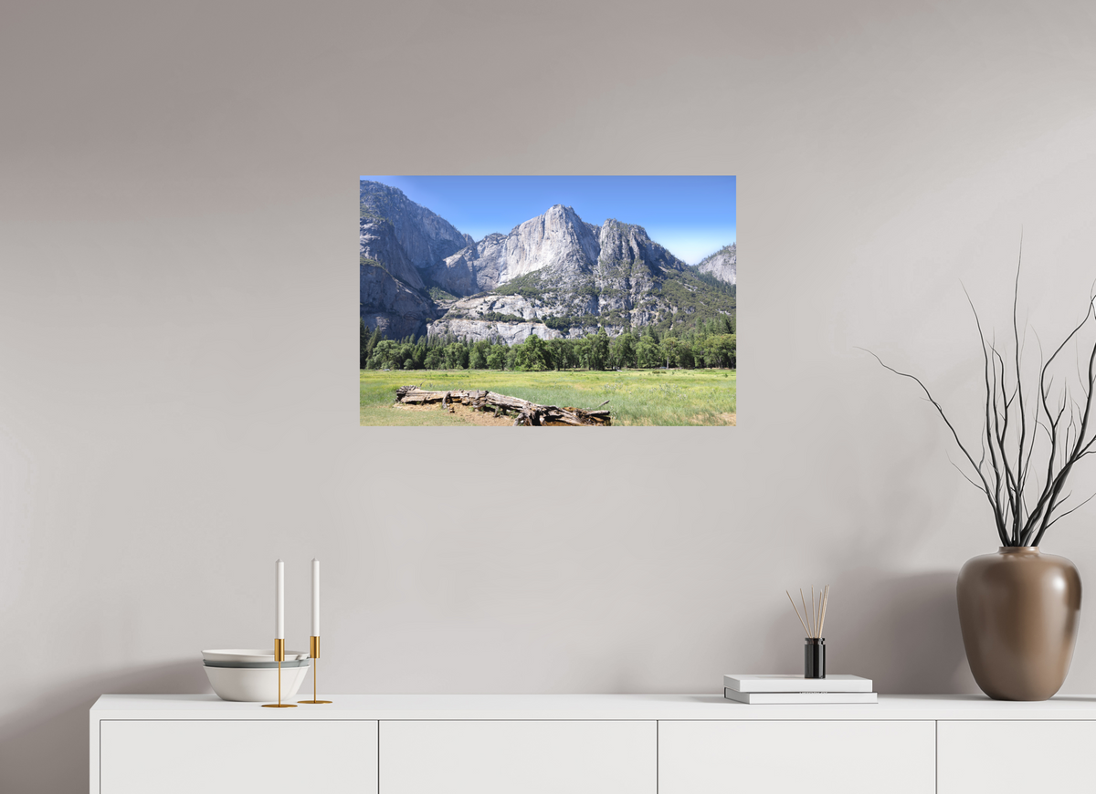 Cathedral Rocks fine art print of Cathedral Rocks above a meadow in Yosemite, 30 x 20 in, unframed