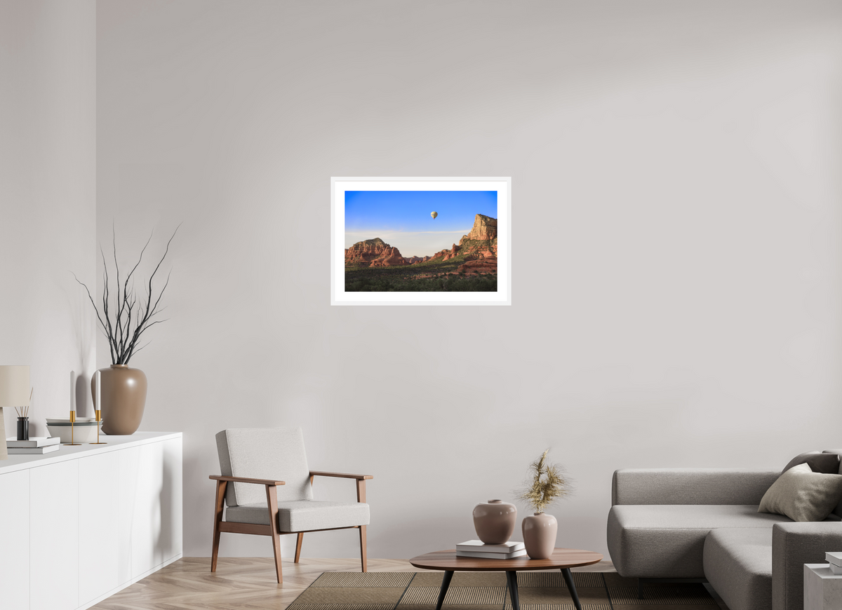 30 x 20″, White Wood Frame Above Sedona