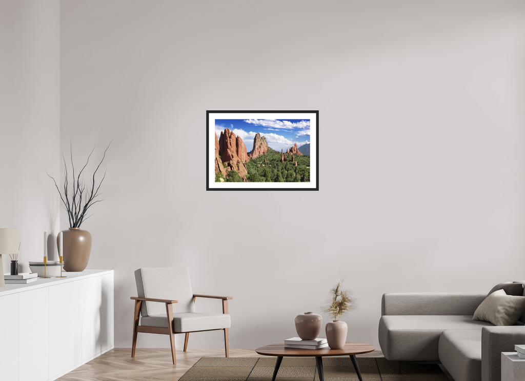 30 x 20″, Black Wood Frame Garden of the Gods II