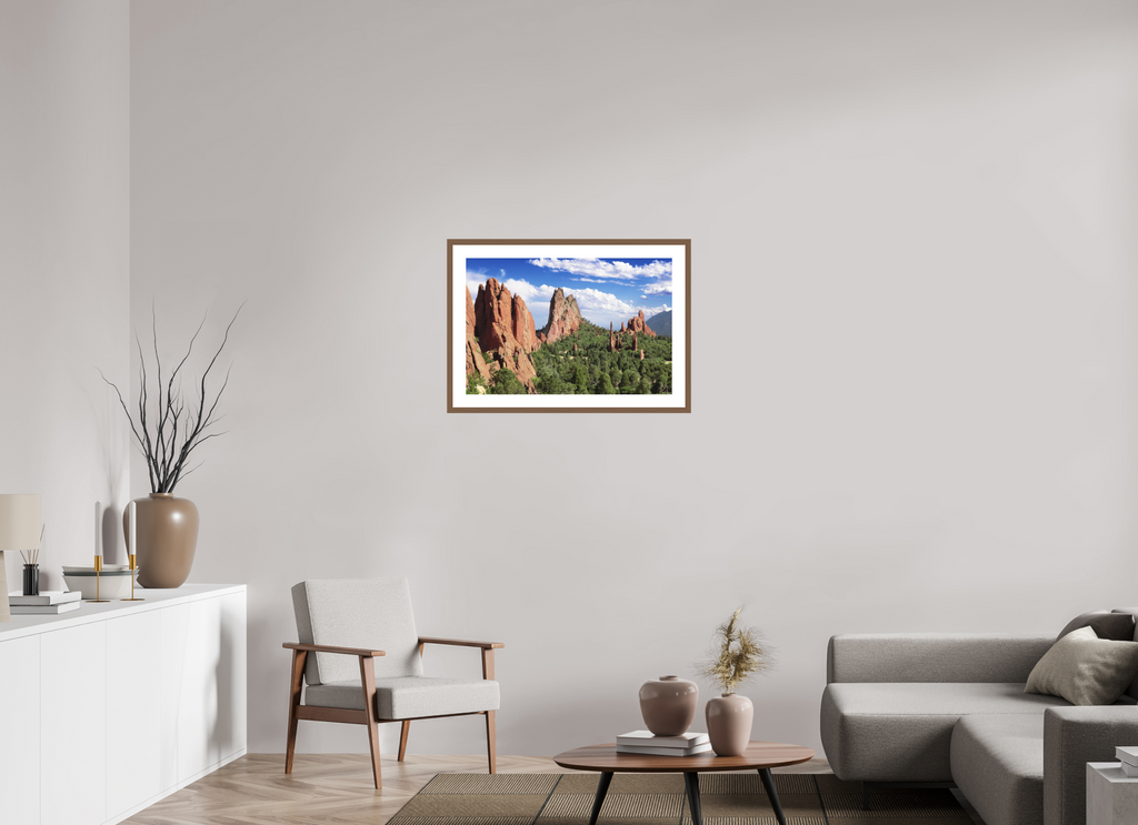 30 x 20″, Walnut Wood Frame Garden of the Gods II
