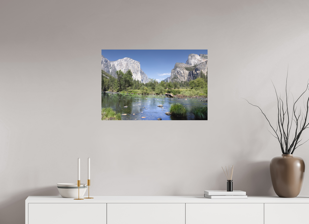 Yosemite Valley fine art print of the Merced River and granite cliffs of Yosemite Valley, 30 x 20 in, unframed