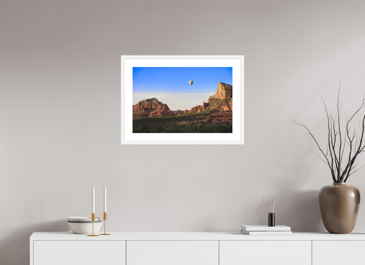 24 x 16″, White Wood Frame Above Sedona