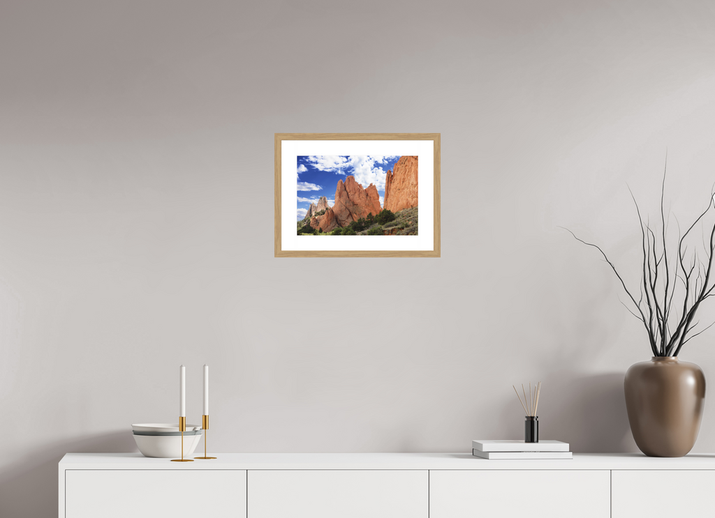 15 x 10″, Natural Oak Wood Frame Garden of the Gods I