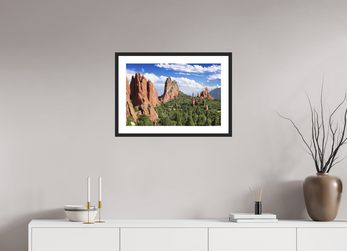 24 x 16″, Black Wood Frame Garden of the Gods II