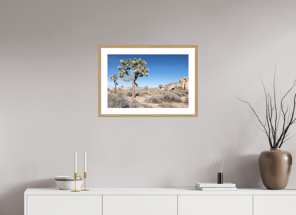 24 x 16″, Natural Oak Wood Frame Joshua Tree II