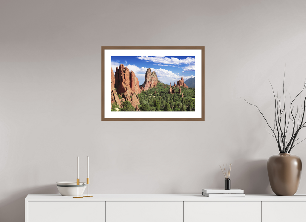 24 x 16″, Walnut Wood Frame Garden of the Gods II