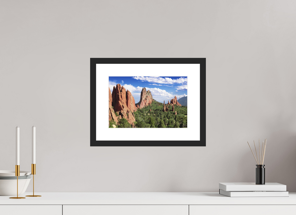 12 x 8″, Black Wood Frame Garden of the Gods II