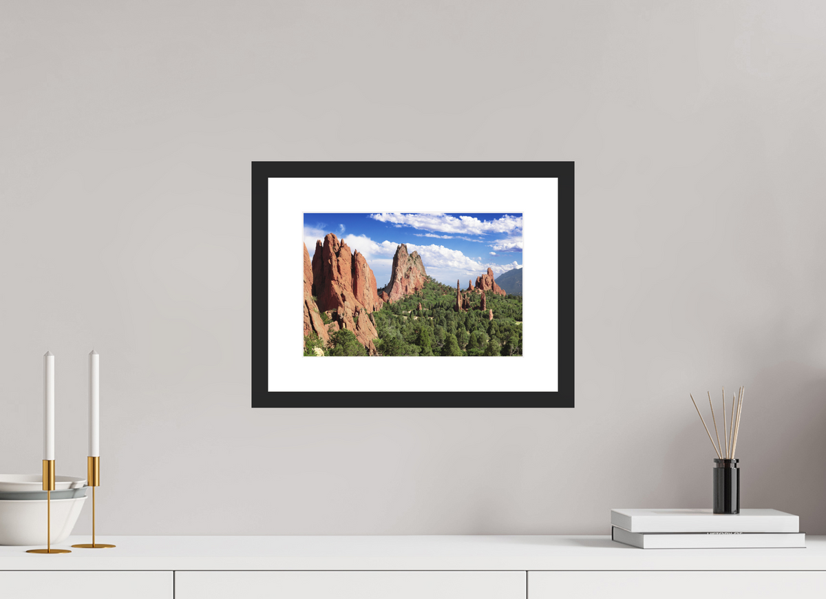 12 x 8″, Black Wood Frame Garden of the Gods II