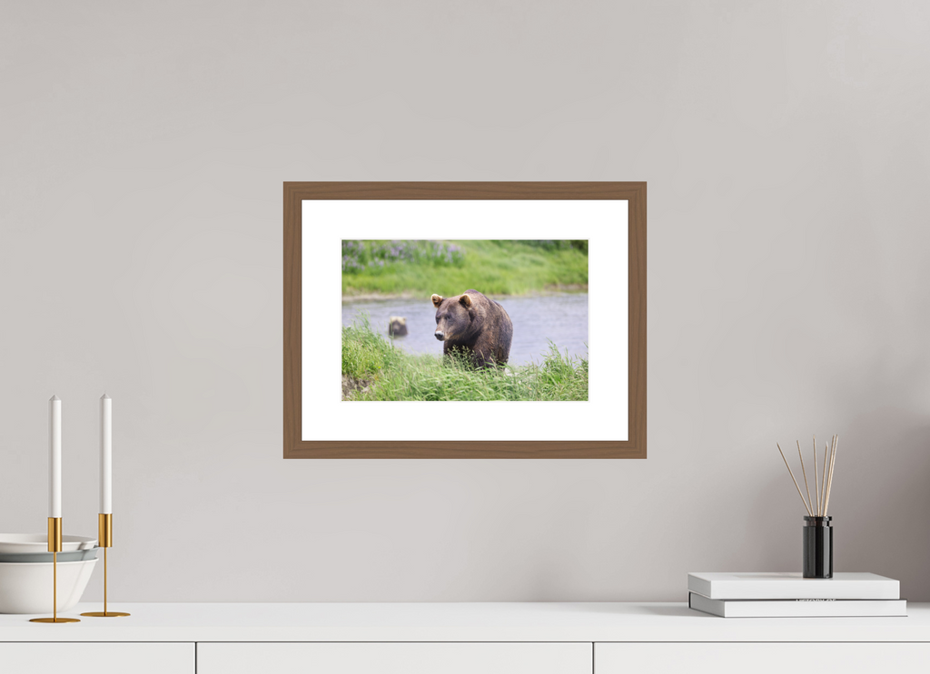 12 x 8″, Walnut Wood Frame Grizzly Shore I