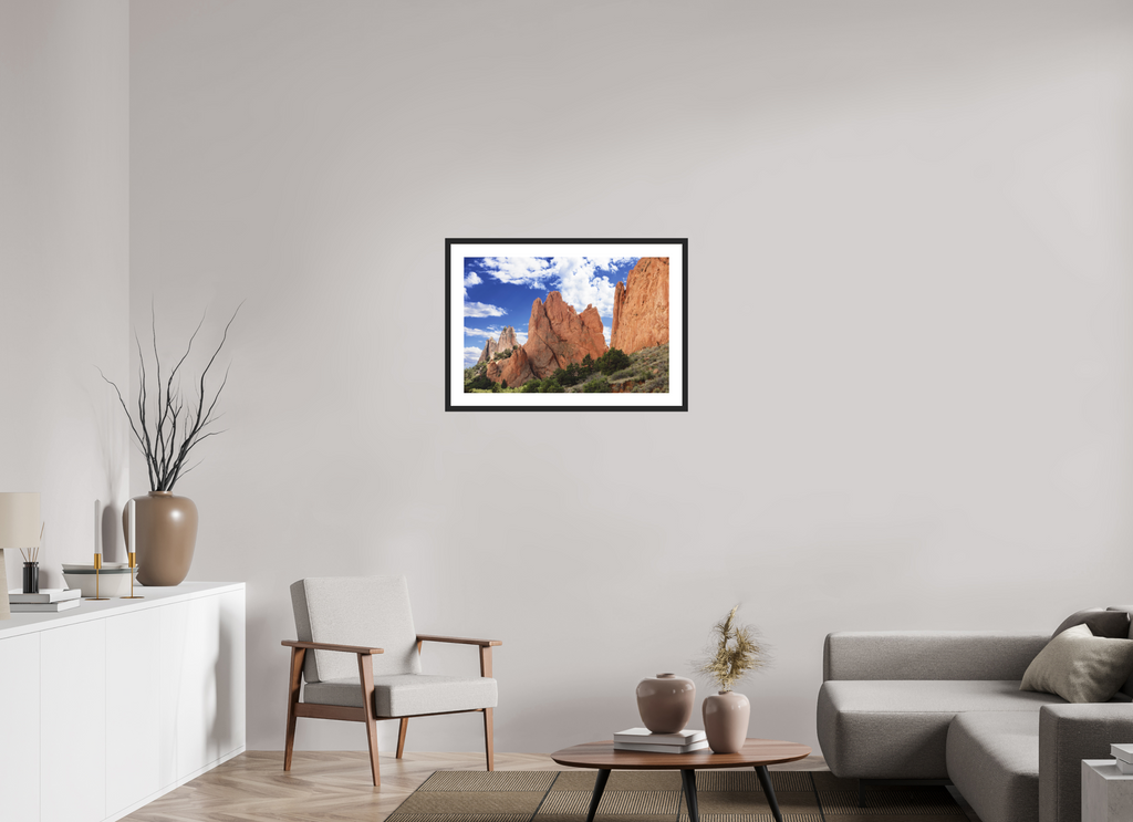 30 x 20″, Black Wood Frame Garden of the Gods I