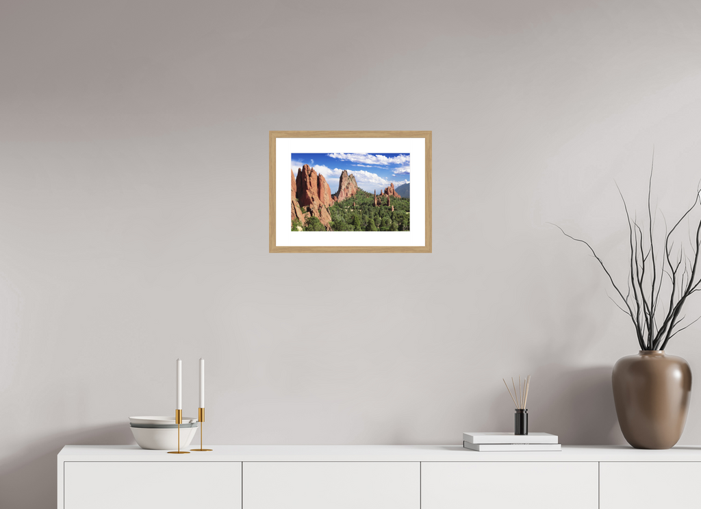 15 x 10″, Natural Oak Wood Frame Garden of the Gods II