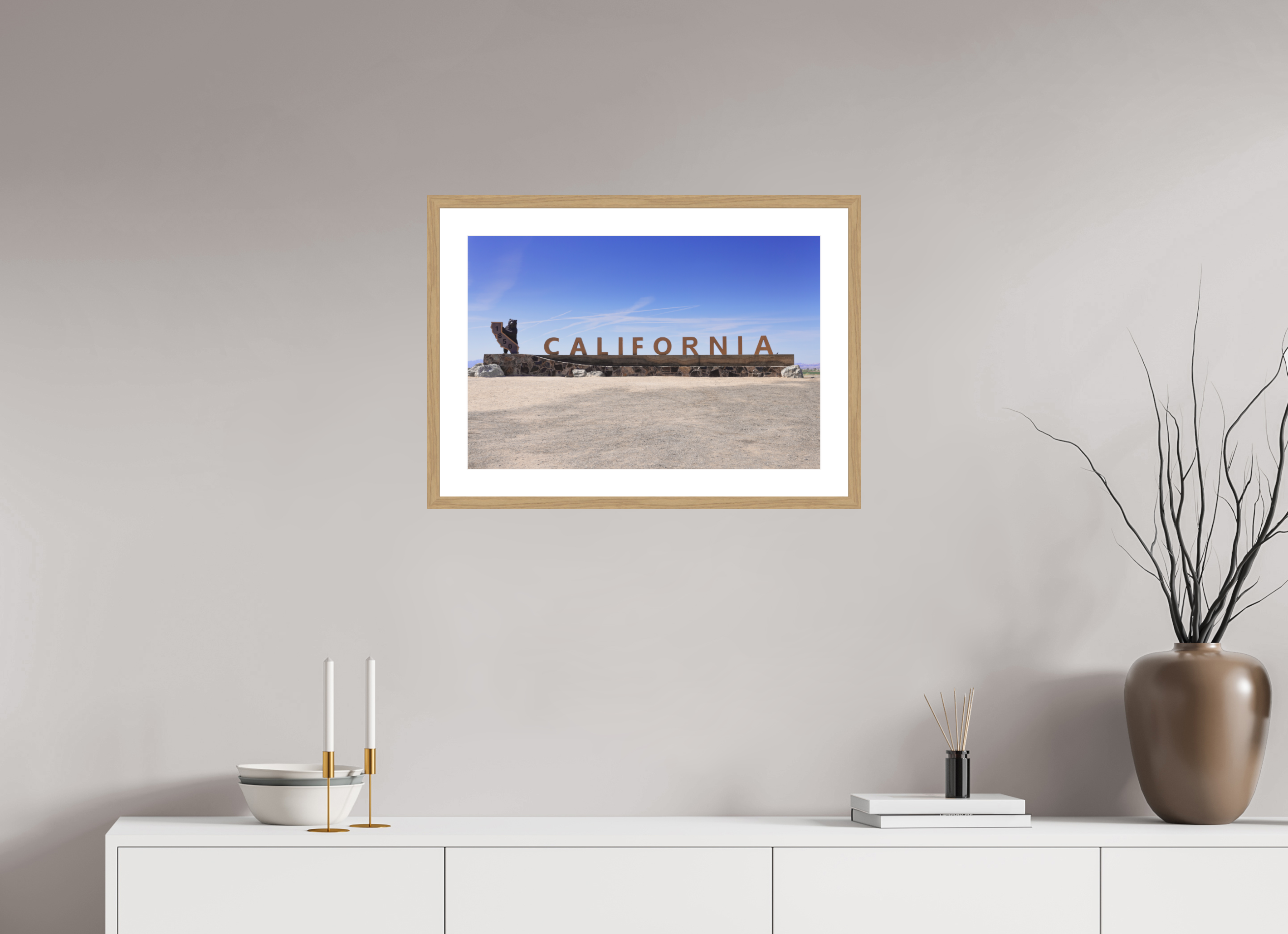 24 x 16″, Natural Oak Wood Frame California Line | Fine Art Photography Print | California