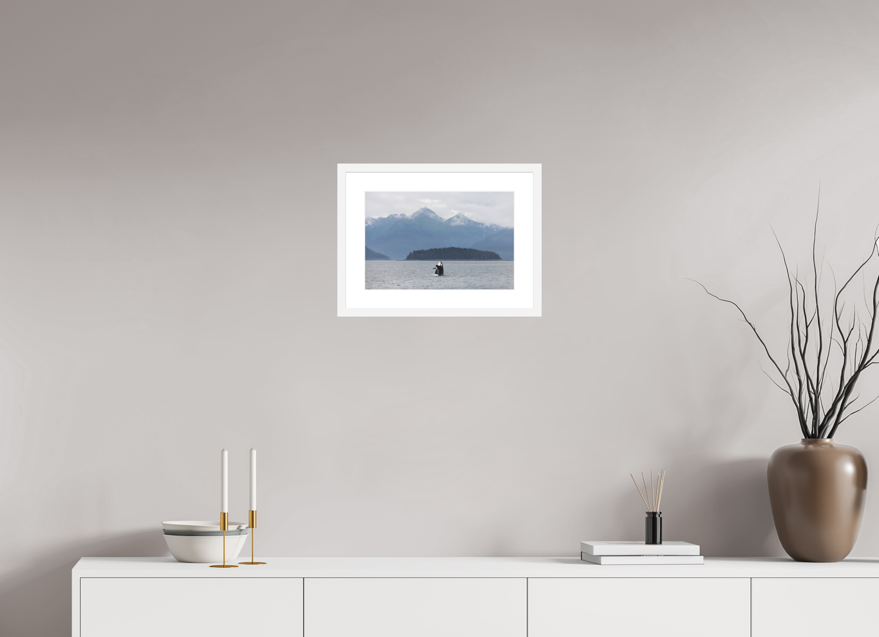 15 x 10″, White Wood Frame Breach 01