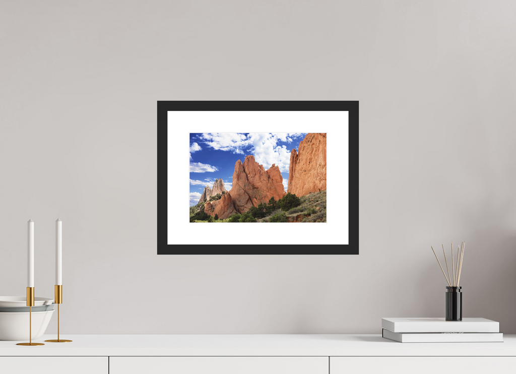 12 x 8″, Black Wood Frame Garden of the Gods I