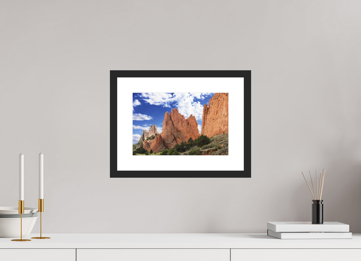12 x 8″, Black Wood Frame Garden of the Gods I