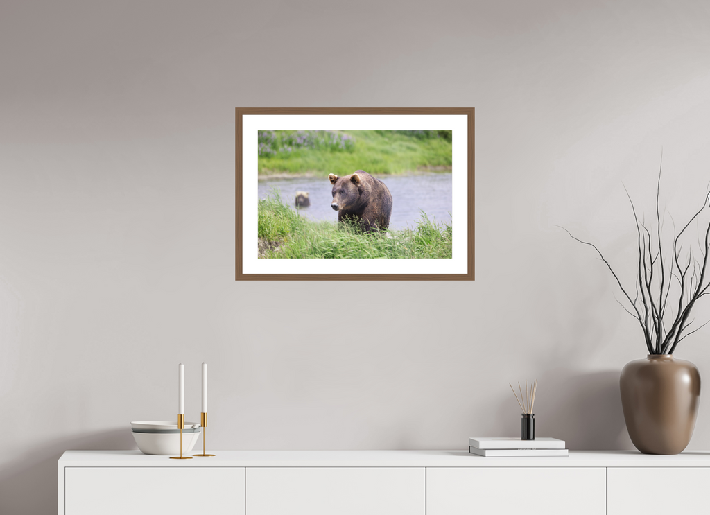24 x 16″, Walnut Wood Frame Grizzly Shore I