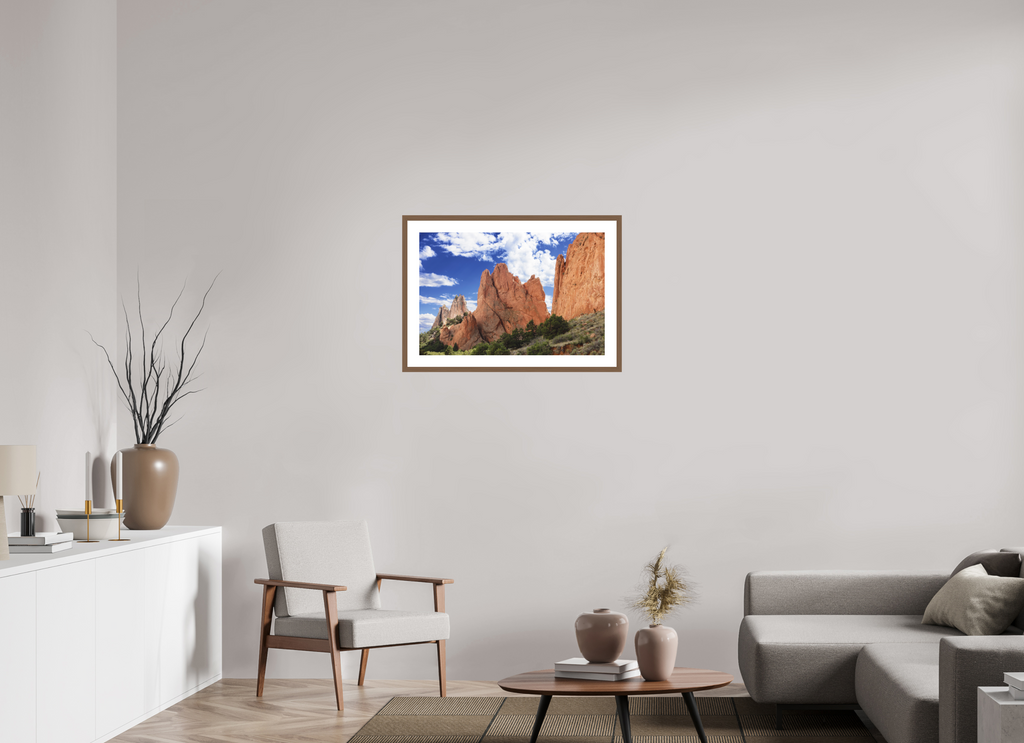 30 x 20″, Walnut Wood Frame Garden of the Gods I