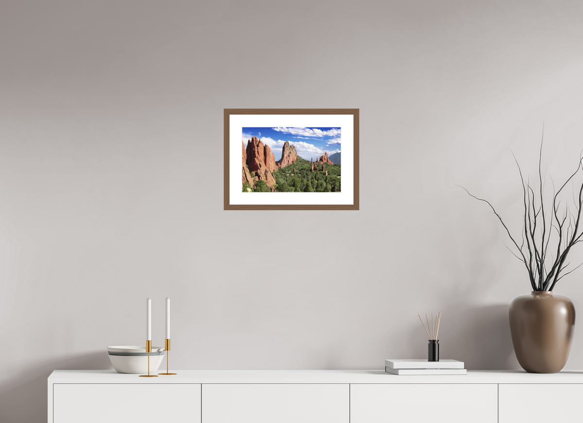 15 x 10″, Walnut Wood Frame Garden of the Gods II