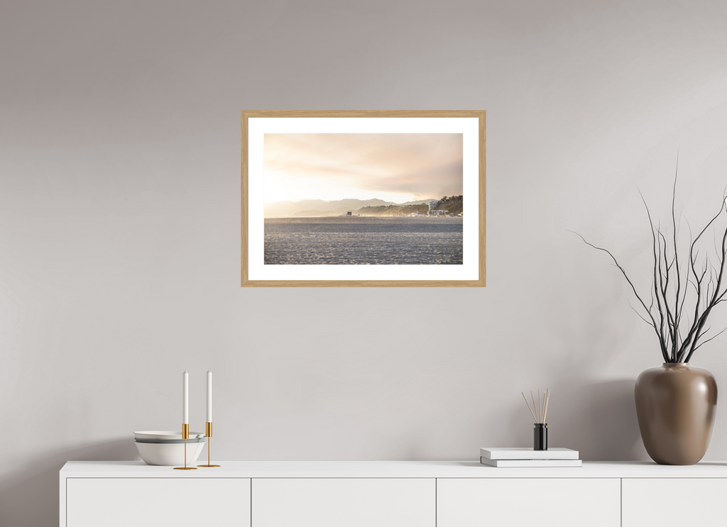 24 x 16″, Natural Oak Wood Frame Golden Coast 01