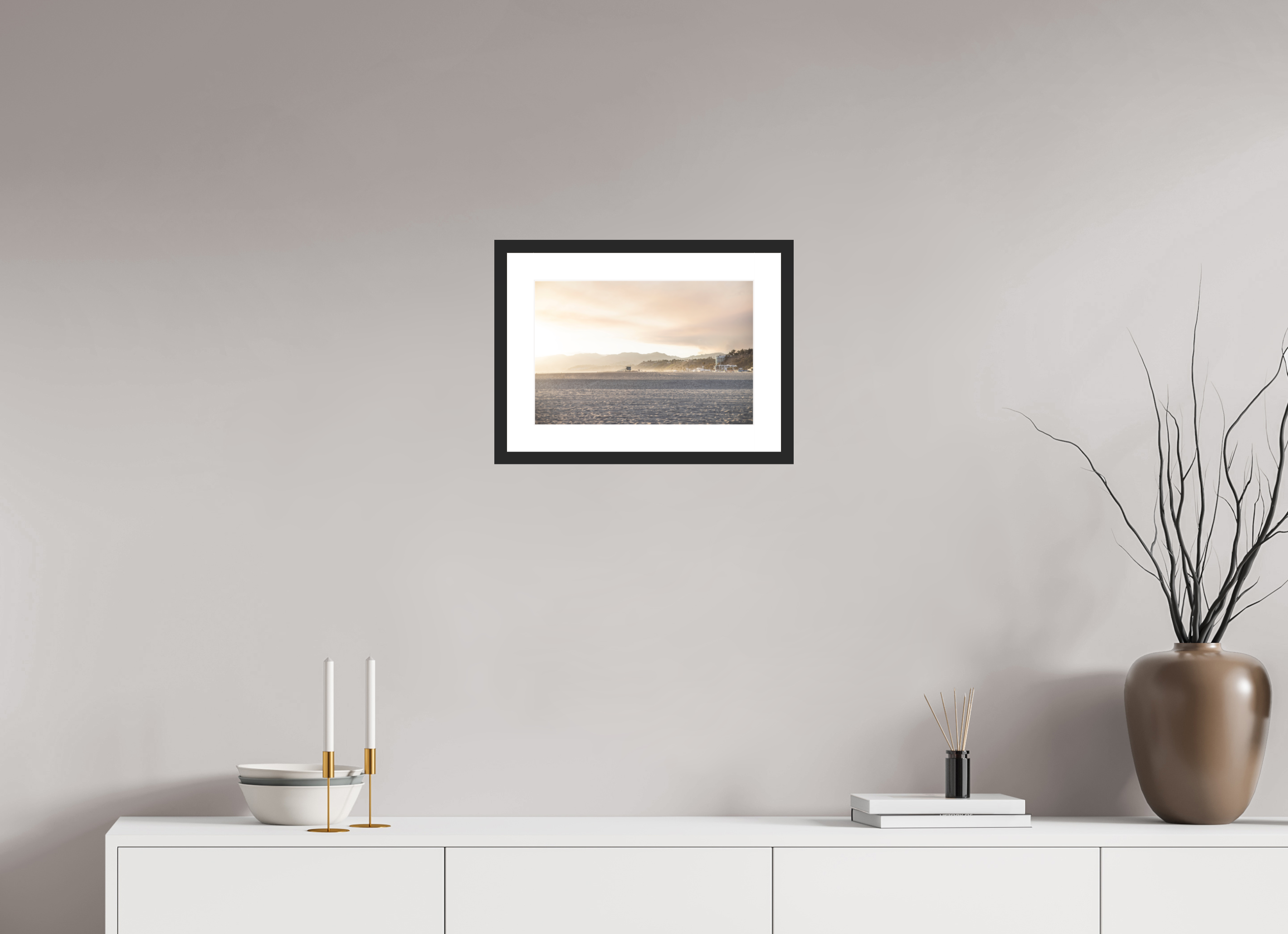 15 x 10″, Black Wood Frame Golden Coast 01