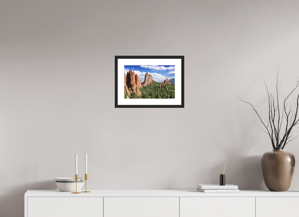 15 x 10″, Black Wood Frame Garden of the Gods II