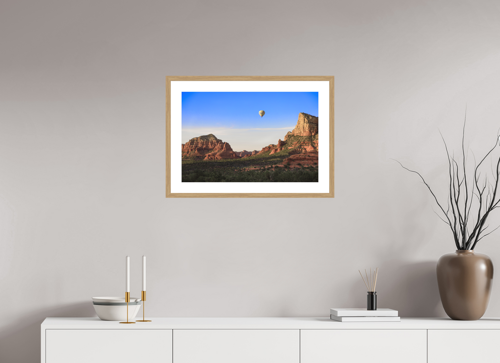 24 x 16″, Natural Oak Wood Frame Above Sedona