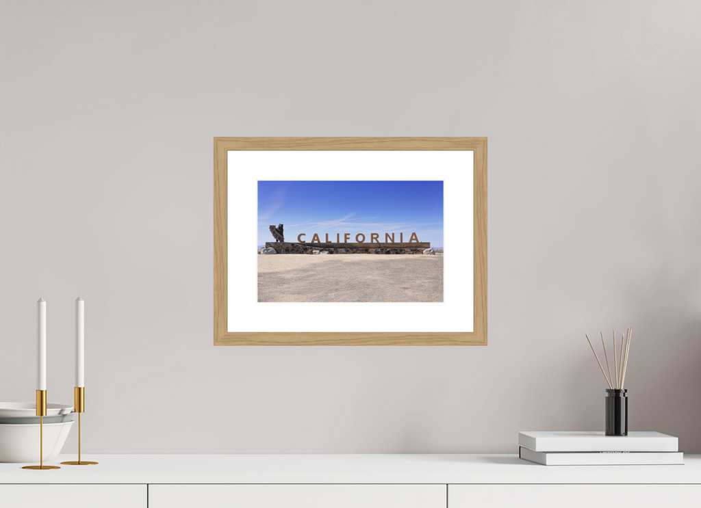 12 x 8″, Natural Oak Wood Frame California Line | Fine Art Photography Print | California