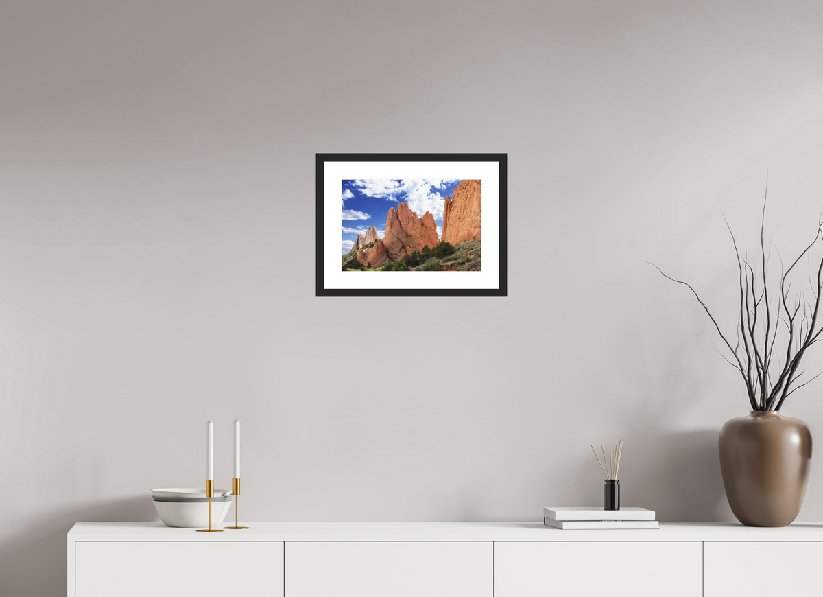 15 x 10″, Black Wood Frame Garden of the Gods I